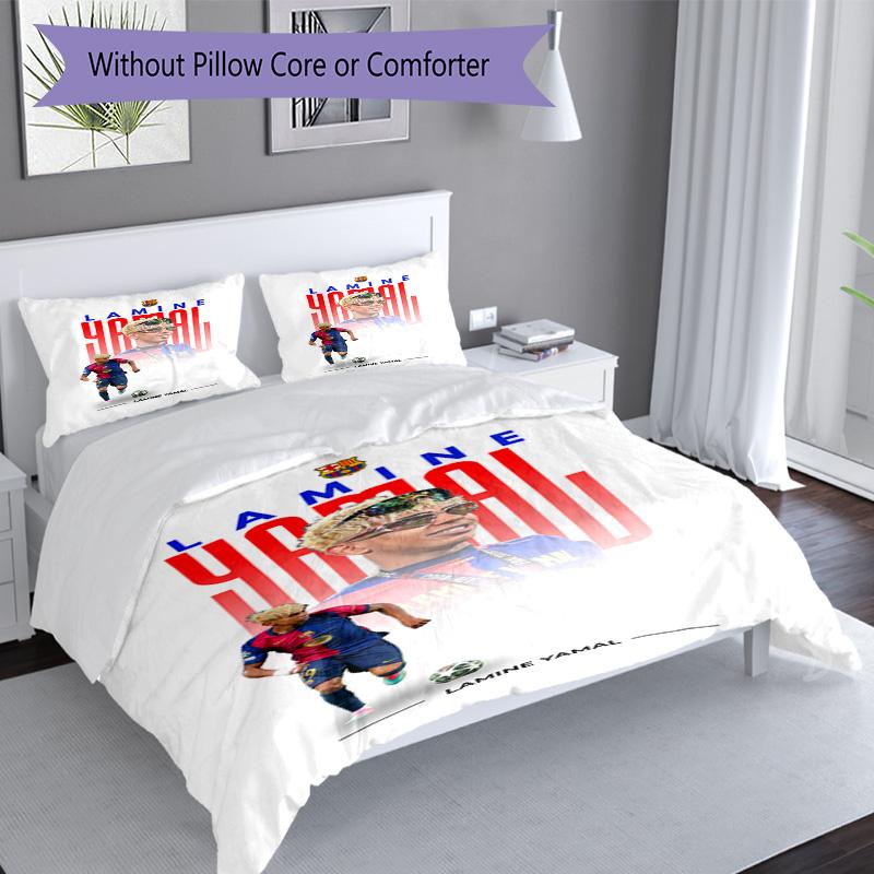 Lamine Yamal Fcb World Cup Champion Bedding Set,Premium Bed Linen for Bedroom Home Decoration,Perfect Collectible Gift for Messi Fans,Easy Care Duvet 