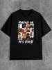 Unisex T-shirt met 90s muziekthema en de tekstprint "RAISED ON 90'S R&B".