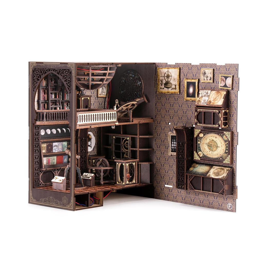 CRESYMME Miniature House Dollhouse Book Nook Kit Wooden DIY 3D Hobby Handmade (Astronomical Museum)