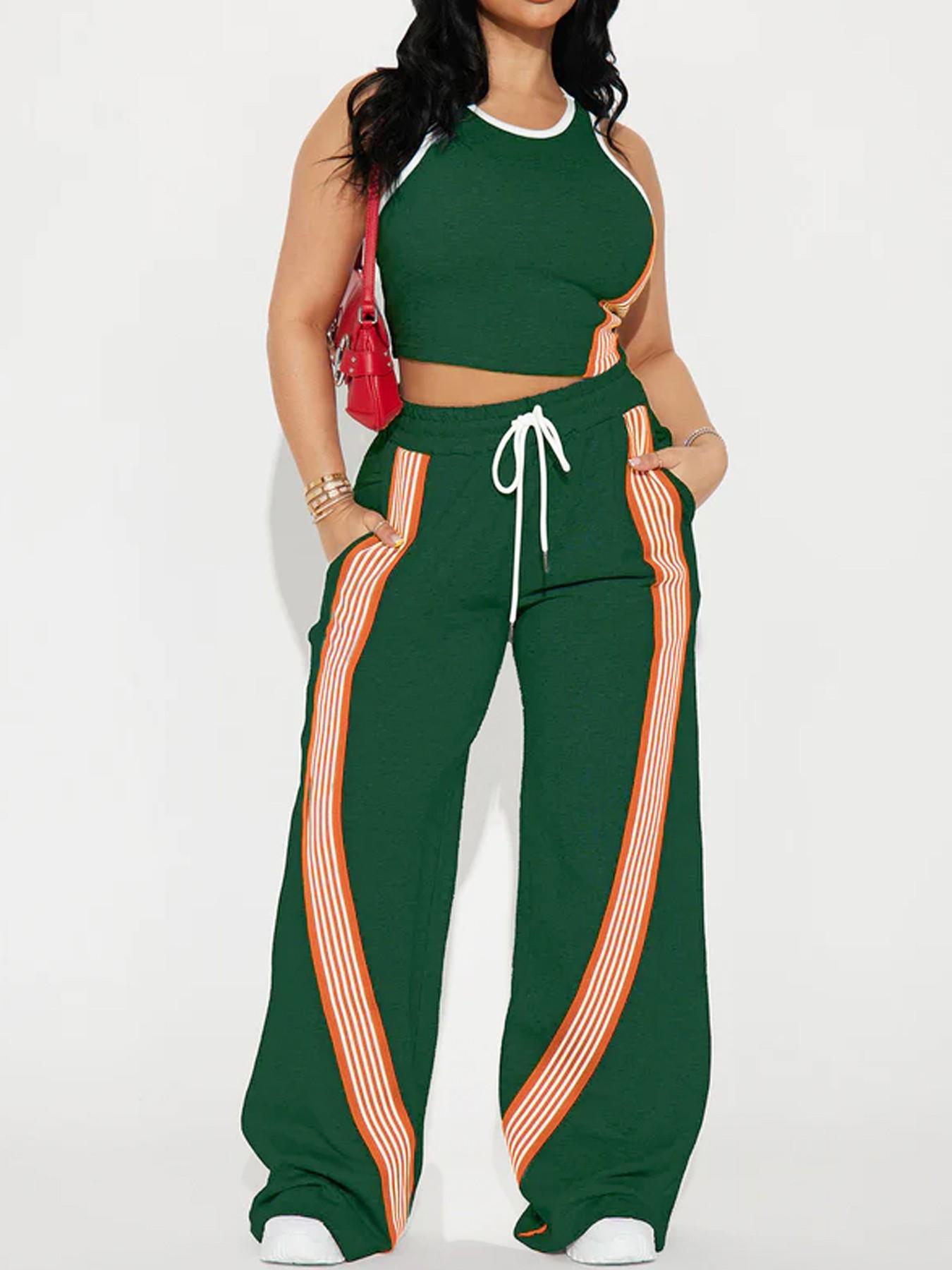 Cross-border Europe, America, Amazon popular vest and trousers set S зелёный