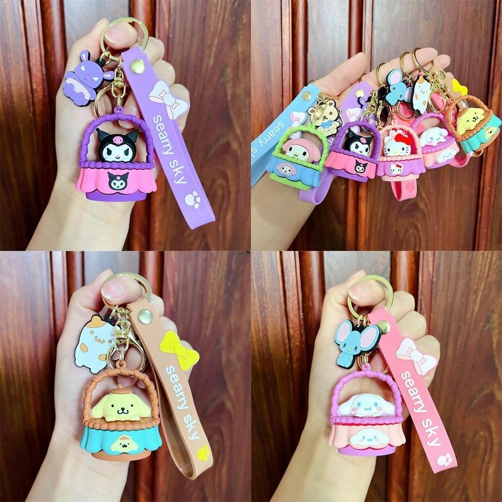 My Melody Pvc Plastic Keychains Toys Keyring Figures Pendant Xmas Gifts