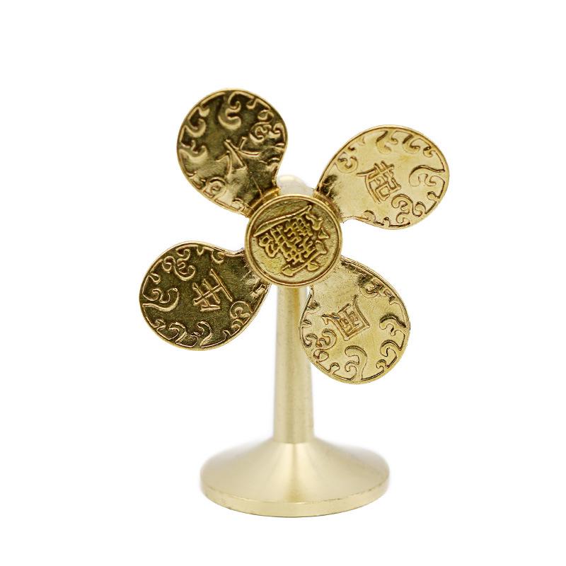 Brass Six-Sided Rotating Fortune Spinner Decompression Ornament