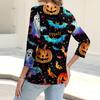 Women's Fashion Casual Print Button-down Shirt 3/4 Long Sleeve Tops