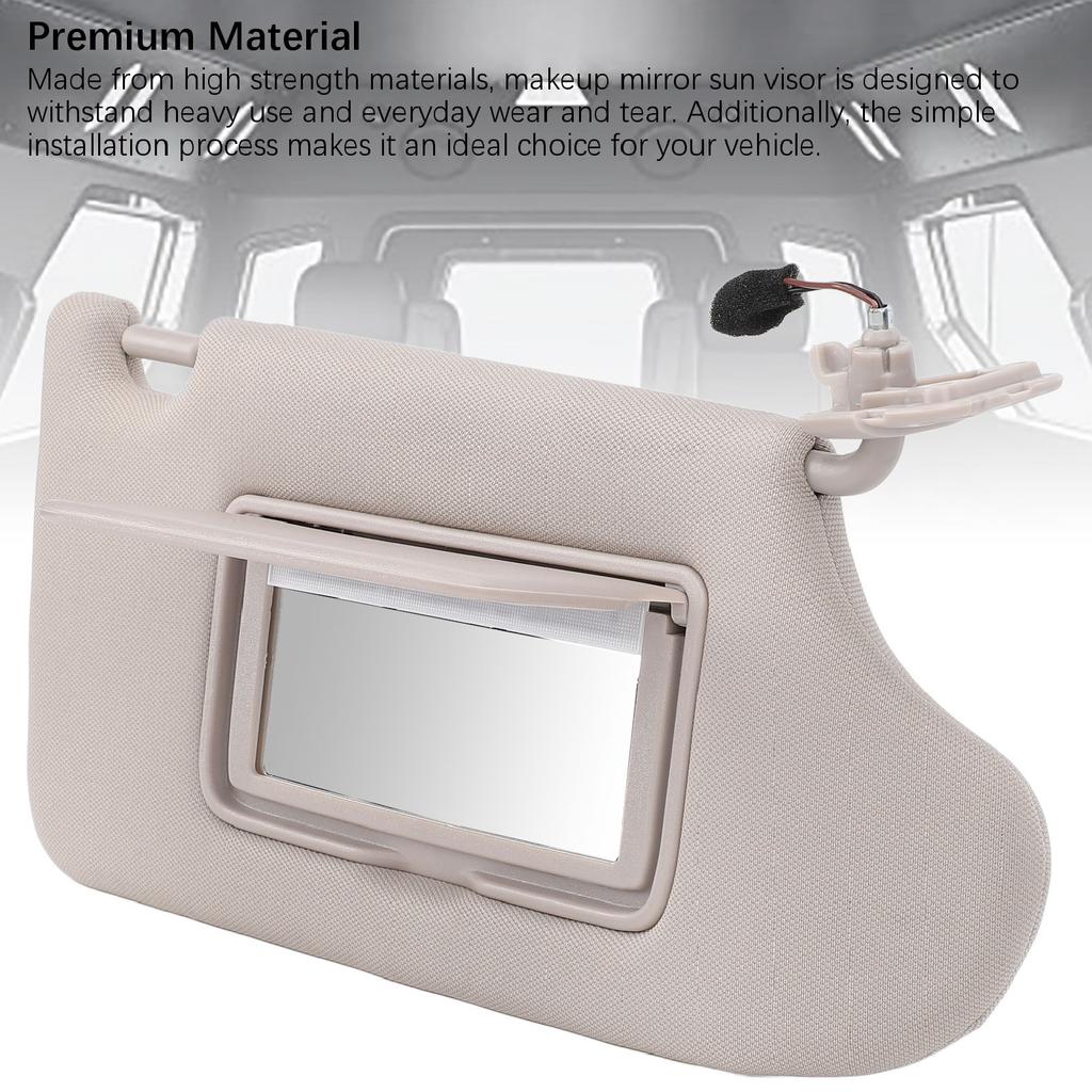 New 1Pc Car Sun Visor with Makeup Light Beige Stylish Look Enhanced Safety Sun Shielding Visor for Altima 2013 To 2018