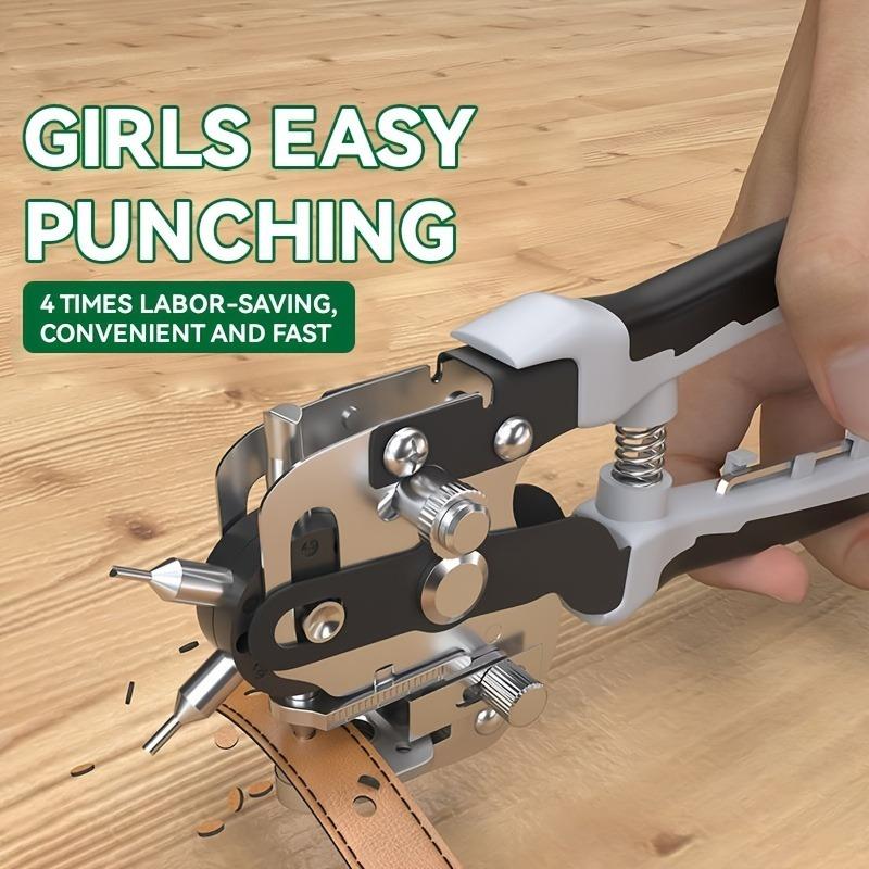 

Metal Belt Hole Puncher Manual Leather Belt Ring Hole Maker Labor-Saving Industrial Punch Tool for Home Use