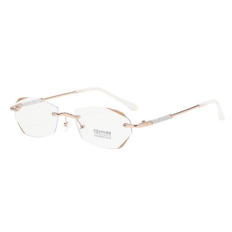+1.0 to +4.0  Rimless Reading Glasses Glitter Fashion Presbyopic Glasses Computer Readers for Women