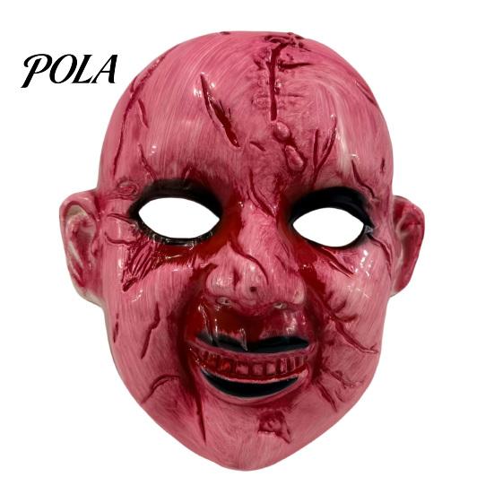 Scary Horror Masks Halloween Doll Face Mask, Ghost Head Prop for Haunted House Cosplay, Terrifying Party Mask Lightweight Plastic Adults, Adjustable
