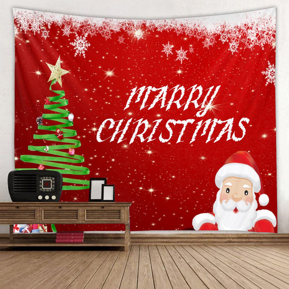 Cross-border Manufacturer Bedroom Home Fireplace Background Cloth Nordic Christmas Santa Tapestry