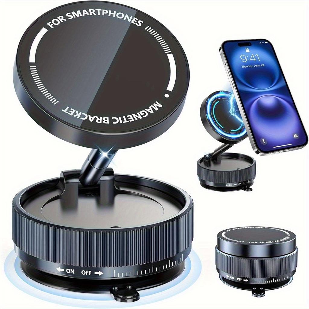 2026 Verbeterde Magnetische Autotelefoonhouder met Vacuüm 360° Versterkte 96LBS Ultra Zuignap Telefoonhouder voor MagSafe Mobiele Telefoon