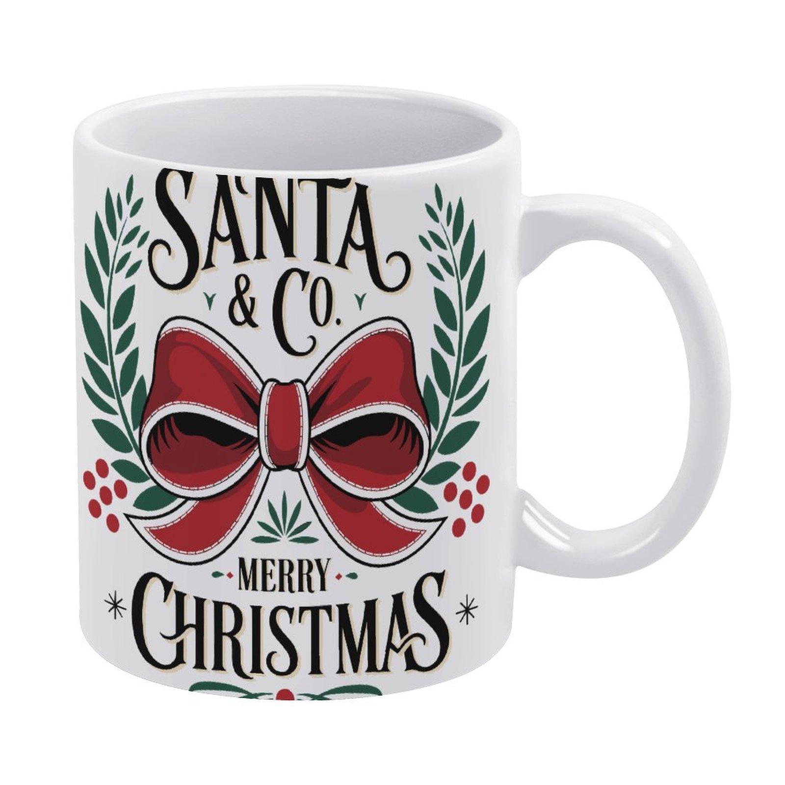 

11oz White Ceramic Cup with Double-Sided Printing, Heat-Resistant and Smooth, Ideal for Morning Coffee and Everyday Warm Beverage белый