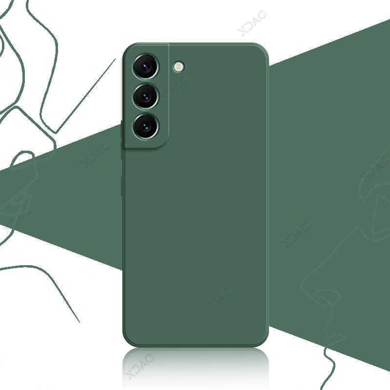 Luxury Square Liquid Silicone Cases for Samsung Galaxy S21 FE S22 Plus Ultra 5G 360 Soft Phone Back Covers Armor Coque