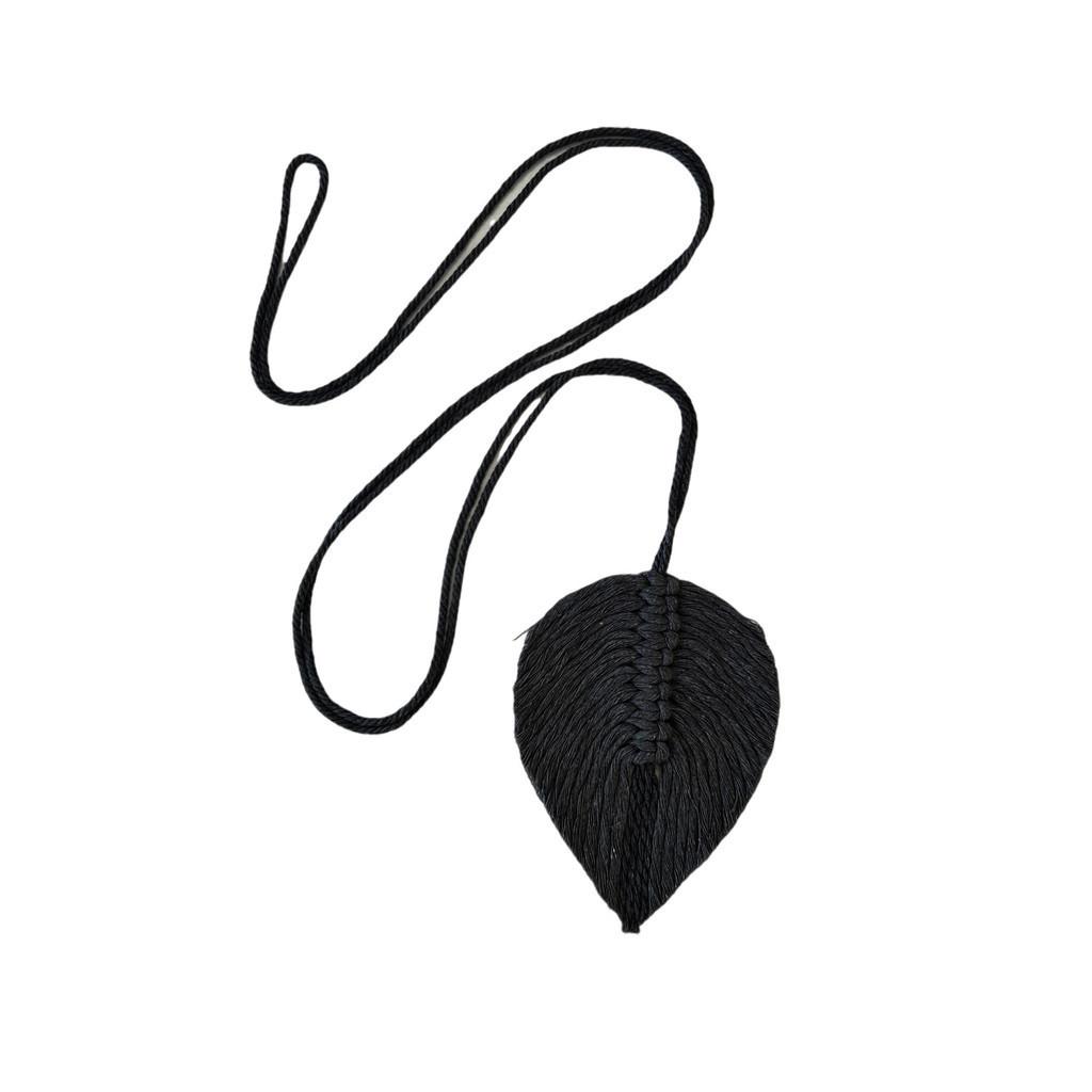 Braided Fringe Curtain Buckle Fashion Handmade Leaf Curtain Tie Simple Tie Rope
