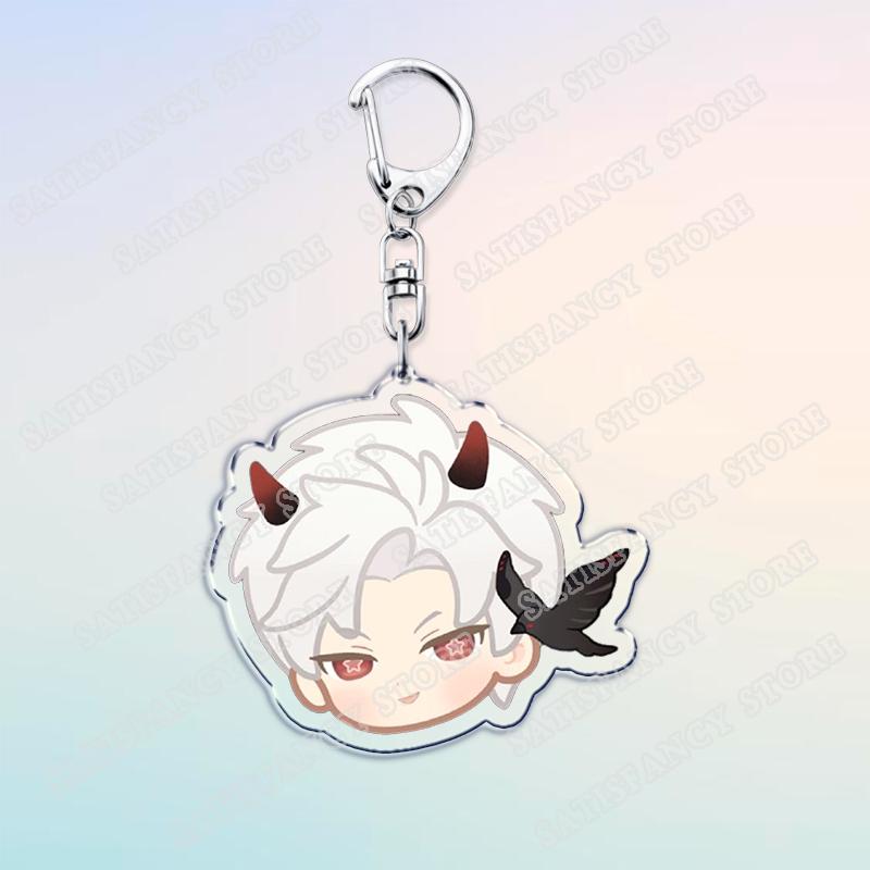 

Game Love and Deepspace Keychain Accessories Bag Cute Chibi Sylus Zayne Rafayel Xavier Otome Keyrings Jewelry Fans Freinds Gifts