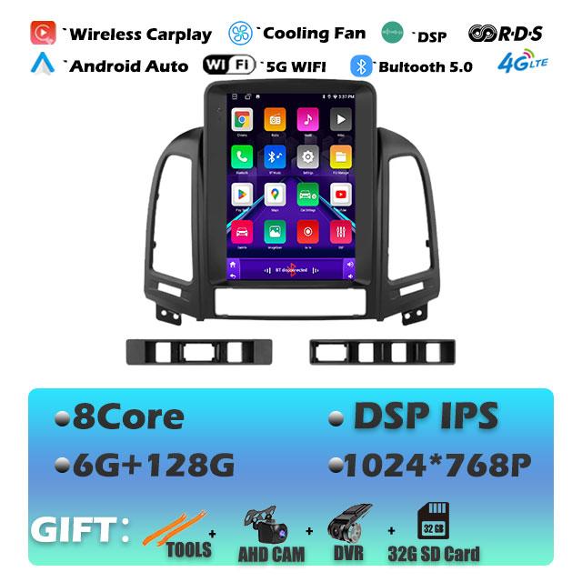 9.7'' For Hyundai Santa Fe 2 2006-2012 Carplay Android14 Car Radio Multimedia Video Player Navigaion Head Unit Stereo Audio