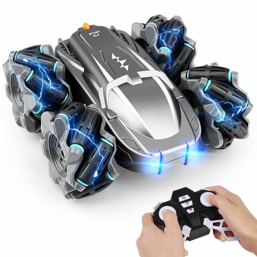 Radio-controlled car for kids, drift car, stunt car, remote control car, off-road car, remote control toy, double-sided 360 rotation & 180 flip, RC
