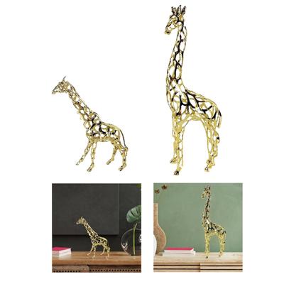 Ornement Métallique Girafe Sculpture d'Animal Creuse pour Intérieur Bureau Meuble TV