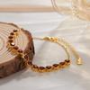 Earrings S925 Sterling Silver Inlaid Natural Colored Treasure Tourmaline Bracelet Women'S Heart-Shaped Love High-End Bracelet.