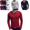 Elegant Solid Color Slim Fit Long-sleeved T-shirt For Men Fashionable And Comfortable