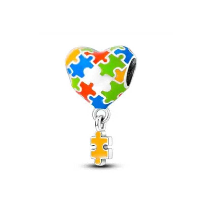 New New Dinosaur Pendant Heart Love You Forever Light In Dark Copper Plated Bead Fit Original Bracelet Women Diy