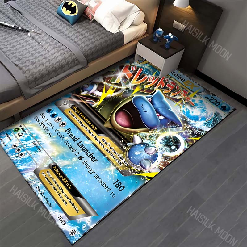 15 Sizes P-Pokemon Squirtle Cards Cartoon Carpets for Bedroom Living Room Sofa Study Large Area Decorative Rug Next Day Shipping
