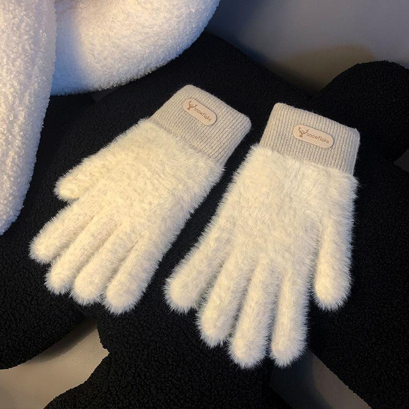 

Двухслойные перчатки, зимние вязаные, начесанные, утолщенные, теплые, ветрозащитные и холодостойкие шерстяные, для студентов, катающихся на открытом воздухе one size fits all бежевый