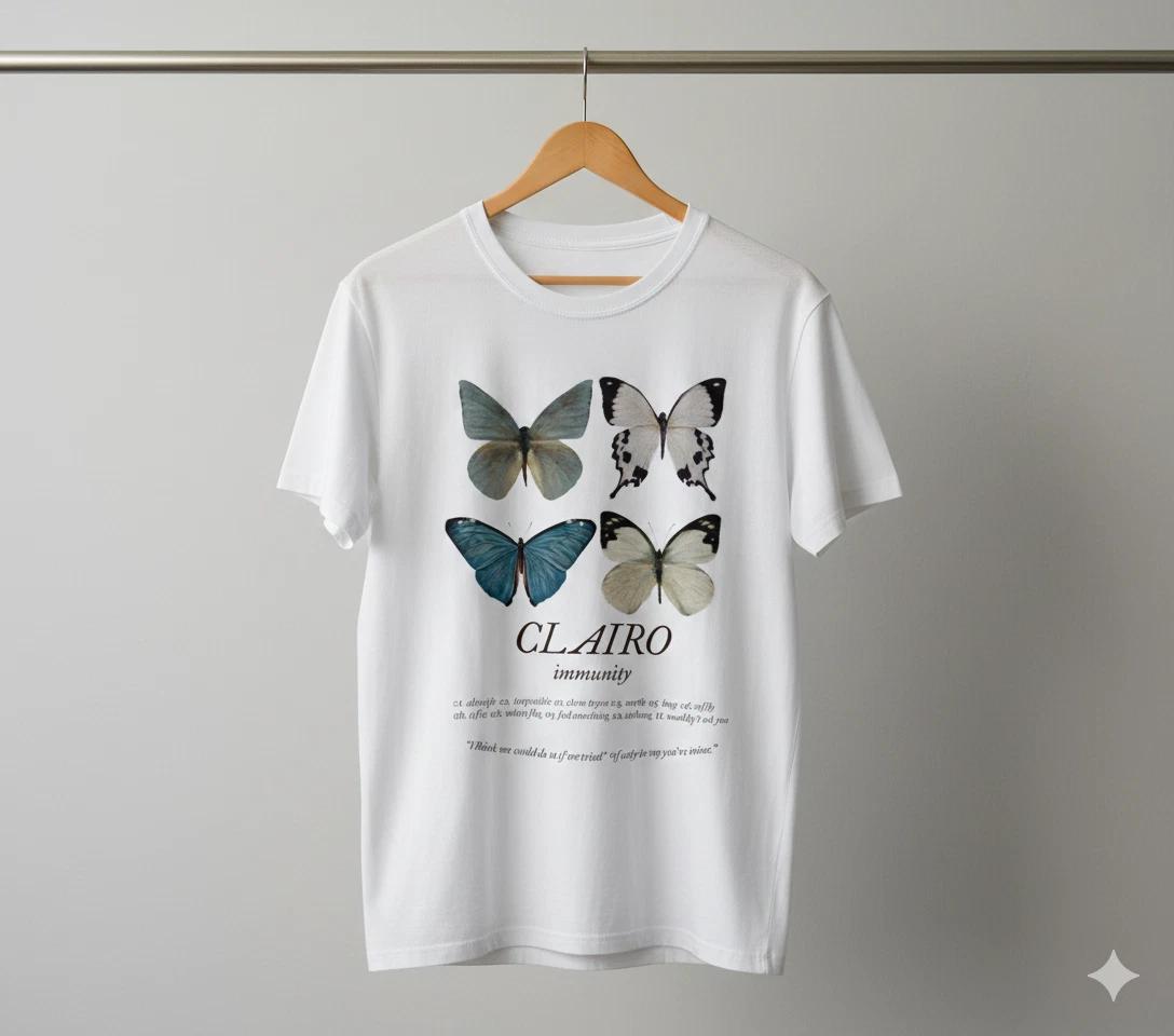 

Unisex Adult Casual Graphic Clairo Immity Butterfly Album Art Graph... L