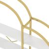 170 x 26 x 190 cm Shelf in simple style, steel tube-MDF, five layers of storage space, unique cloud shape, easy to assemble and clean, Gold + White