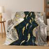 Luxuriöse Marmor Bunte Gold Schwarz Flanell Decke Weiche Warme Decke Überwurfdecke für Schlafzimmer Wohnzimmer Bett Reisen Picknick