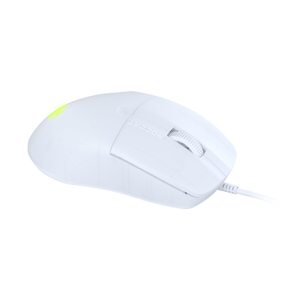 ROCCAT PURE SEL Gaming 8K Side Mechanical PTFE Japanese Distributor Mouse, Ultra-Lightweight 49g, Wired, White, Optical, Resolution, Buttons,