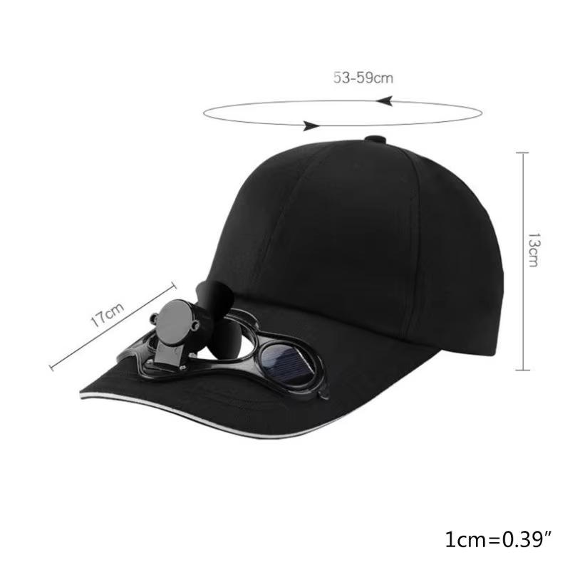 Solar Fan Hat for Men Women - Sun Protection Summer Cooling Cap with USB Rechargeable Fan, UV Sunshield, Adjustable & Breathable