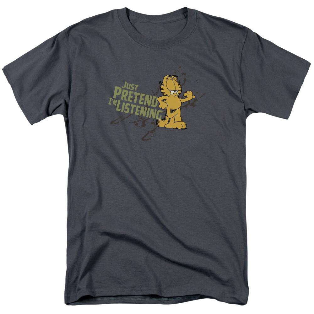 26 Garfield Just Pretend Im Listening T Shirt Mens Licensed Comics Tee Charcoal Unisex T-Shirt M