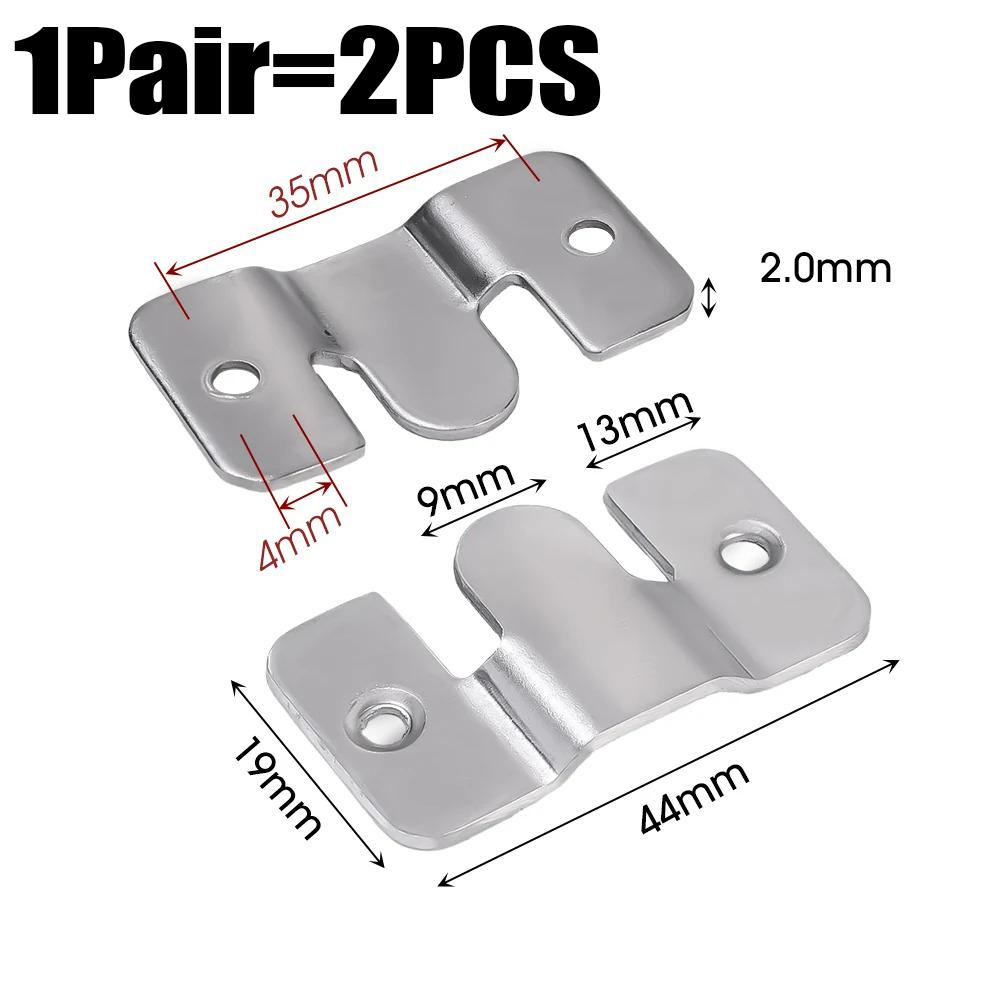 

20/2Pcs Stainless Steel Flush Mount Bracket Interlock Hanging Buckle Wall Mount Brackets for Picture Frames Display Photo Hooks