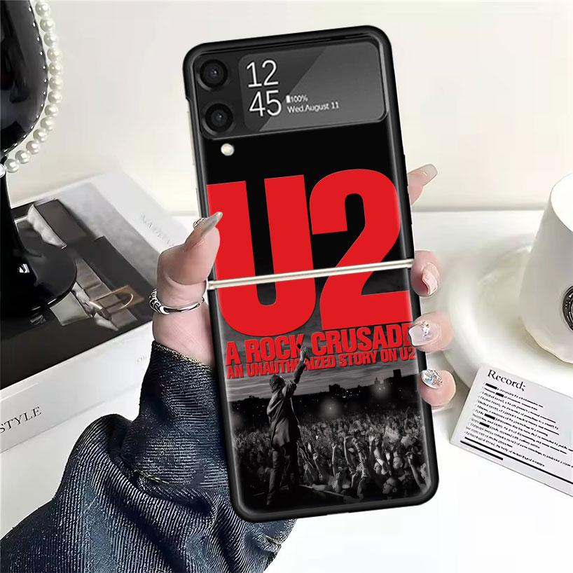 Band U-U2 Rock Cases For Samsung Galaxy Z Flip 4 5 6 7 3 Z Flip7 Flip6 Flip4 Flip5 Flip3 5G Hard Shockproof Fundas Cover