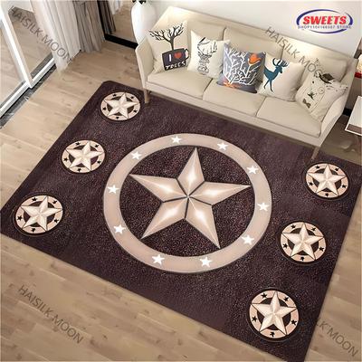 1PC Personalized Vintage Pentagram Pattern Carpet Living Room Bedroom Sofa Large Area Decorative Mat Kids Play Non-slip Rug Gift