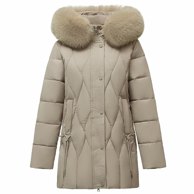 Winter Jackets Middle Age Woman Plus Size Outerwears Hooded Faux Fur Collar Thick Warm Casual Winter Coat Female Parkas