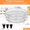 GCQ Air Fryer Rack, 3-Pack Stackable Round Dehydrator Racks for Oven & Air Fryer, 8x8x1.57 Inch, Food Grade Stainless Steel, Fits Inner Diameter