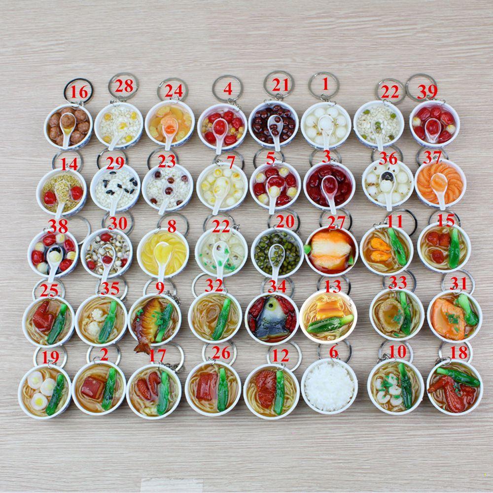 Buckle Mini Bowl Food Keychain Key Ring Simulation Chinese Food