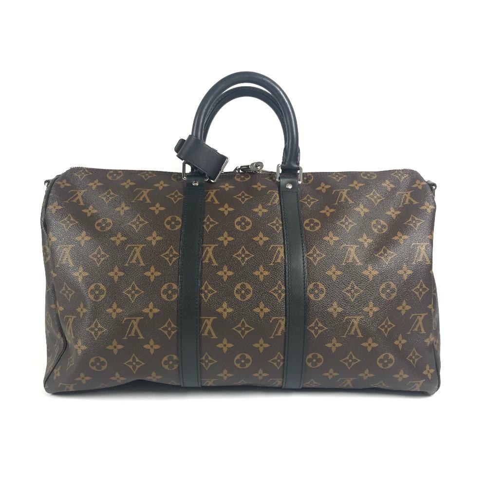 Louis Vuitton M56711 MonogramMacassar Keepall-Bandouliere45 Shoulder Travel Bag