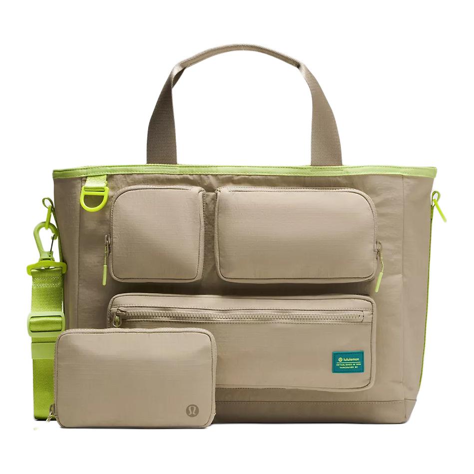Lululemon Multi-Pocket 19.5L Minimalist Waterproof Nylon Shoulder Crossbody Tote Bag Unisex Bags Oak LU9CDFS-069652 Oak
