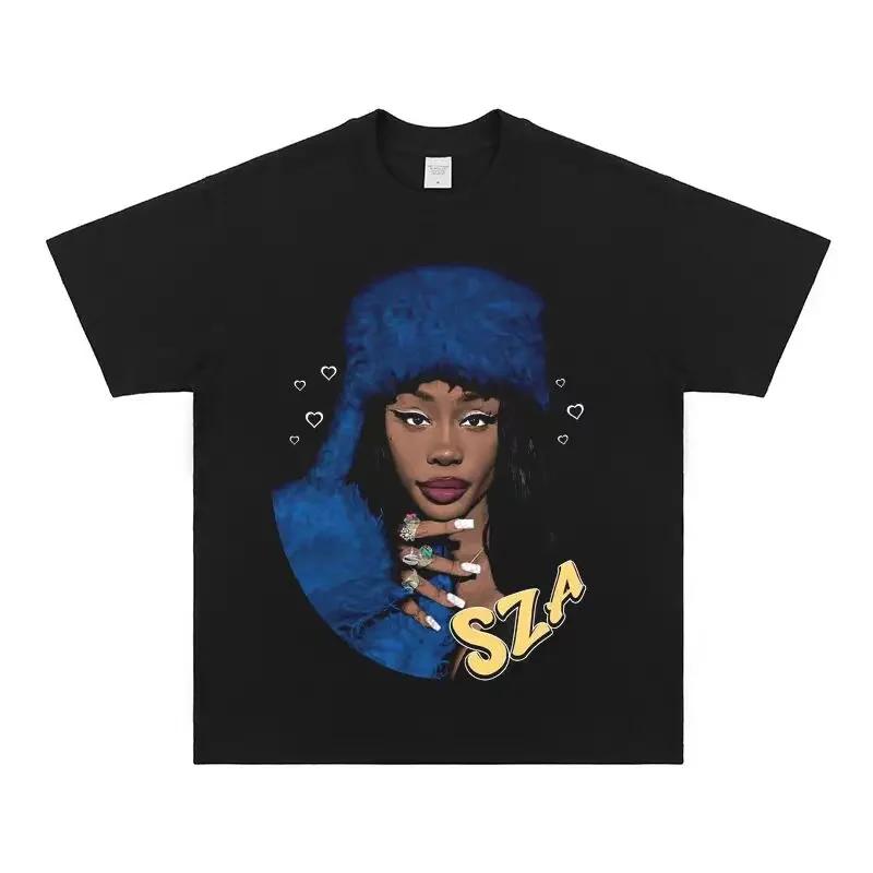 SZA SOS Album Graphic Print T Shirt Vintage Punk Hip Hop Harajuku T Shirt Fashion Casual High Quality T Shirt Women Men's Tops