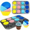 Blacha Forma Na Muffinki Babeczki + 12 Silikonowych Foremek Papilotek