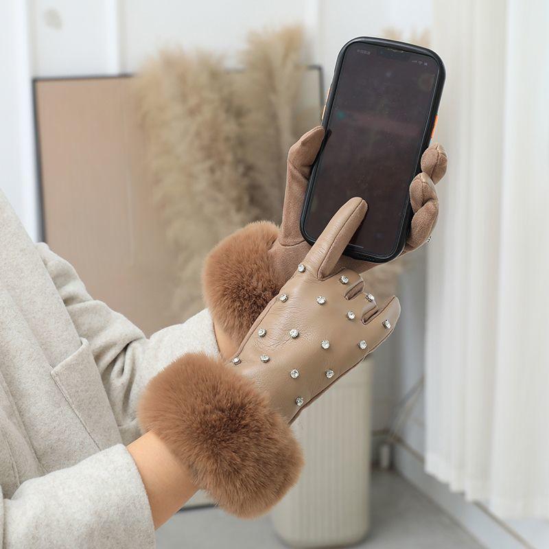 Gloves Women's Winter Warm and Cold Women's Winter Gloves Riding Touch Screen Gloves