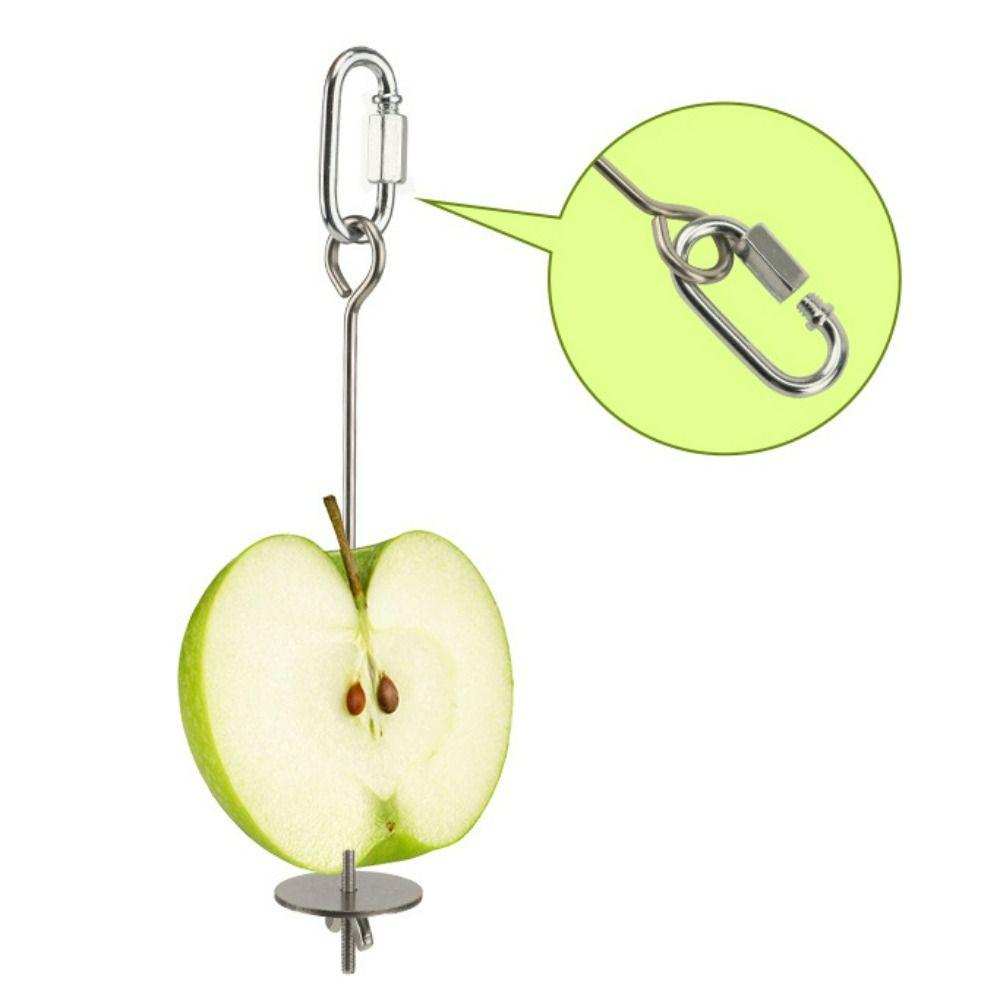Stainless Steel Bird Feeder Hanging Typ Arbitrarily Fixed Bird Apple Fork Toy Bird Cage Supplies Parrot Vegetable Skewer Bird