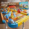 Childrens Magnetic Track Toy With Diy Rail System For Creative Building Play