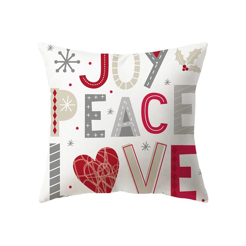 Merry Christmas Cute Santa Claus Snowman Print Pattern Cushion Cover Home Living Room Sofa Decoration Pillow