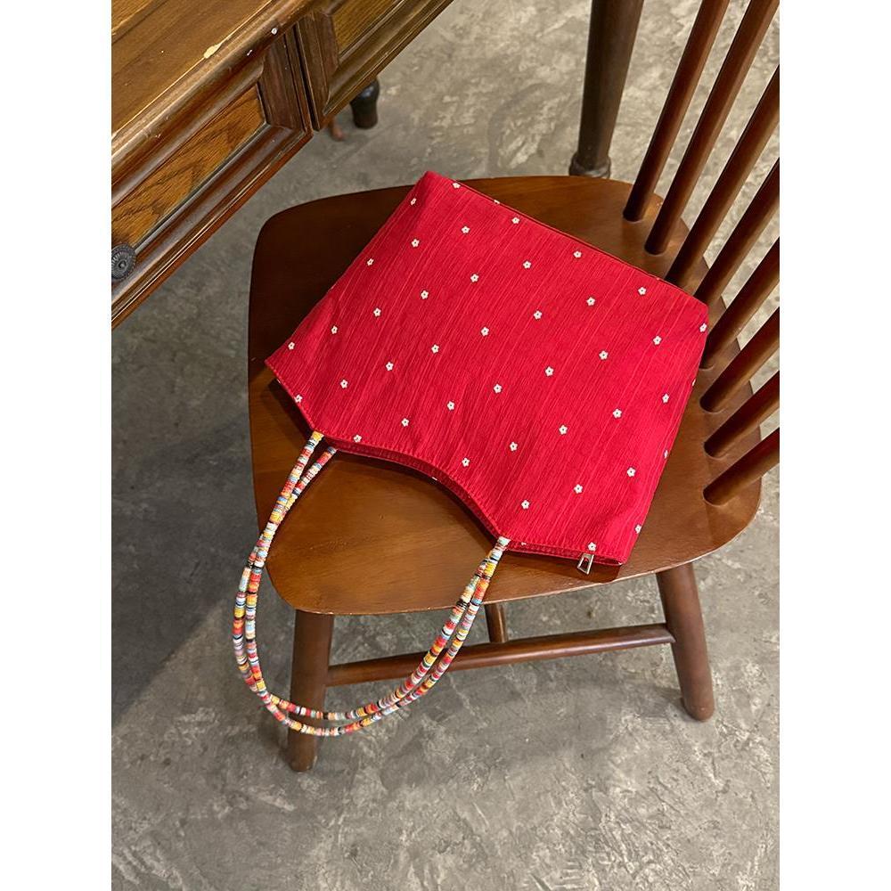 

Корейская красная сумка в горошек 2025 раннее лето одежда ленивый стиль сумочка для通勤 сумка через плечо