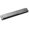 Swan Tremolo Harmonica Mouth Organ 24 Double Holes with 48 Reeds Key of C Free Reed Wind Instrument with Case Silver