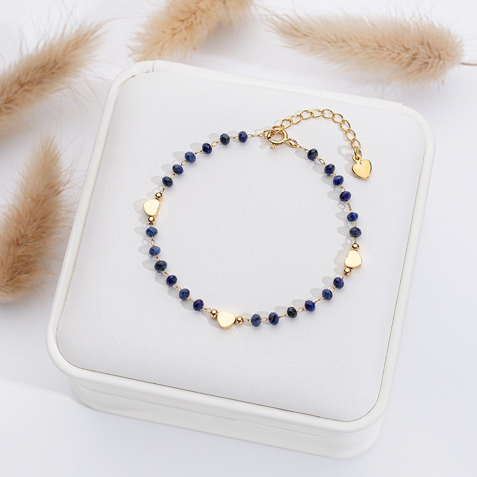

Natural Stone Bracelet - Lapis Lazuli, Turquoise Bracelet, Amethyst Design - Heart-shaped, High-end Style, New Accessory 16-19CM