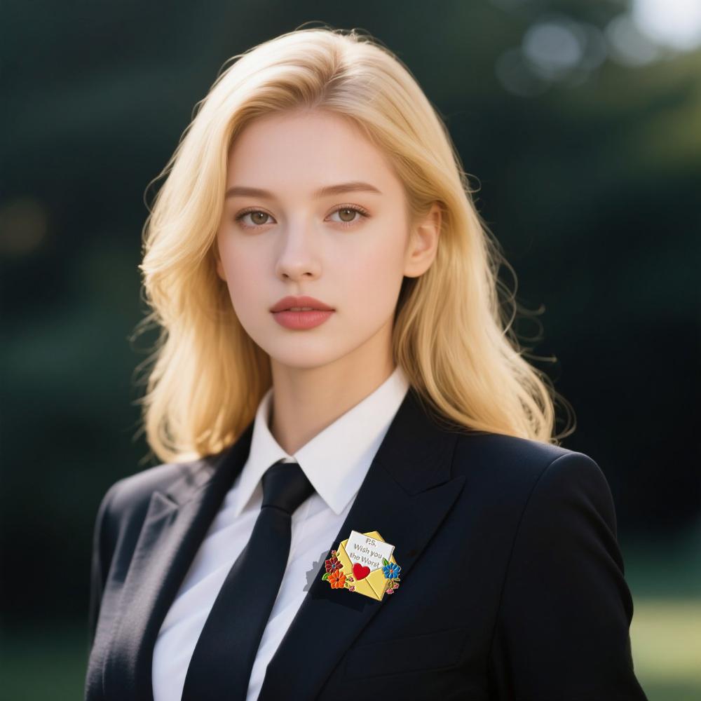 Floral Envelope Brooch Women's Four-season Universal Metal Enamel Pin Sweet Versatile Clothes Bag Scarf Accessories Brooch