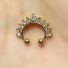 Cool Fashion Rhinestone Metal U Shape Simple Bear Nose Cuff Body Jewelry Nose Stud Fake Nose Ring